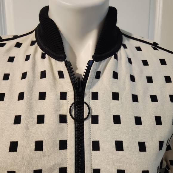Akris Punto luxury square dots reversible coat/dress size 6 black white - Picture 14 of 15